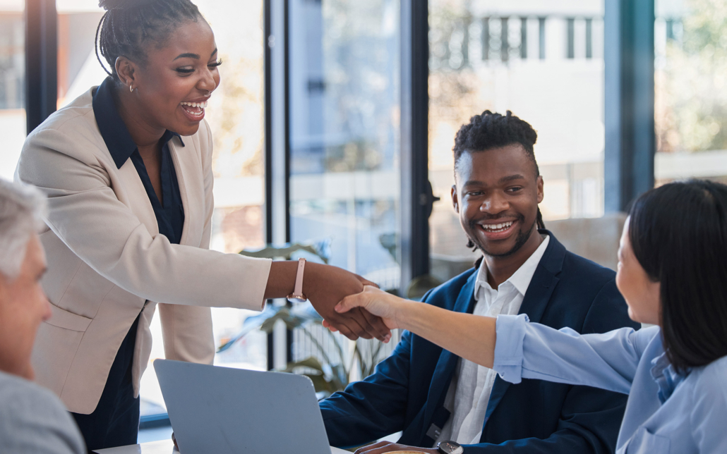 Business Person Shaking Hands With Investor